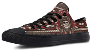 Native American Pattern Low Top Sneakers - Cultural Heritage Design