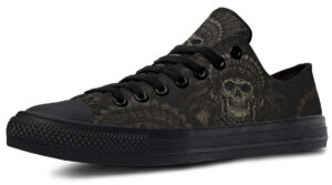 Native American Skull Art Low Top Sneakers - Edgy Cultural Streetwear
