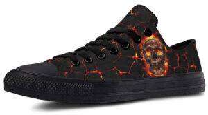 Volcano Skull Art Lowtop Sneakers | Edgy Urban Streetwear
