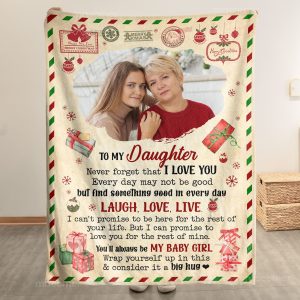 Blanket For Daughter Never Forget That I Love You - Personalized Photo Blanket 100" x 60"