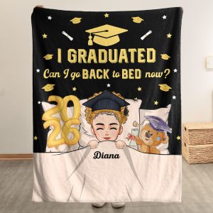 Blanket Graduation Can I Go Back To Bed Now - Personalized Blanket 100" x 60"