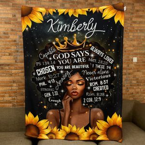 God Says You Are Beautiful - Personalized Blanket 100" x 60"