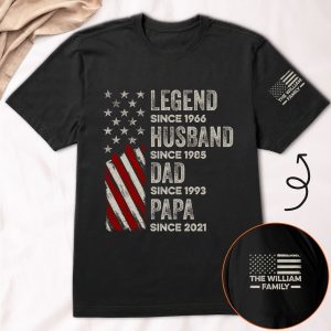 Legend, Husband, Dad And Grandpa Custom Family Name - Personalized Shirt