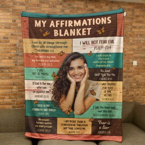 My Affirmations Blanket For Her, Daughter, Friends, Mom - Personalized Photo Blanket 100" x 60"
