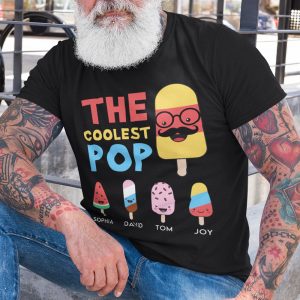 The Coolest Pop - Personalized Shirt - Gift For Grandpa
